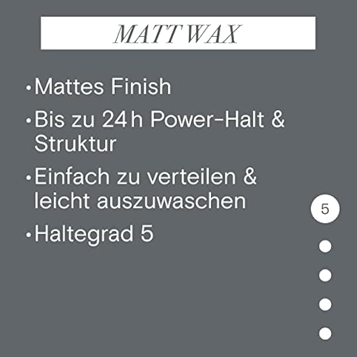 Taft Matt Styling Wax with Hold Level 5 (75 ml), Hair Wax for Long-Lasting Hair Styles with Matte Finish with up to 24 Hours Power Hold, Gives Styled Hair Structure - Image 2